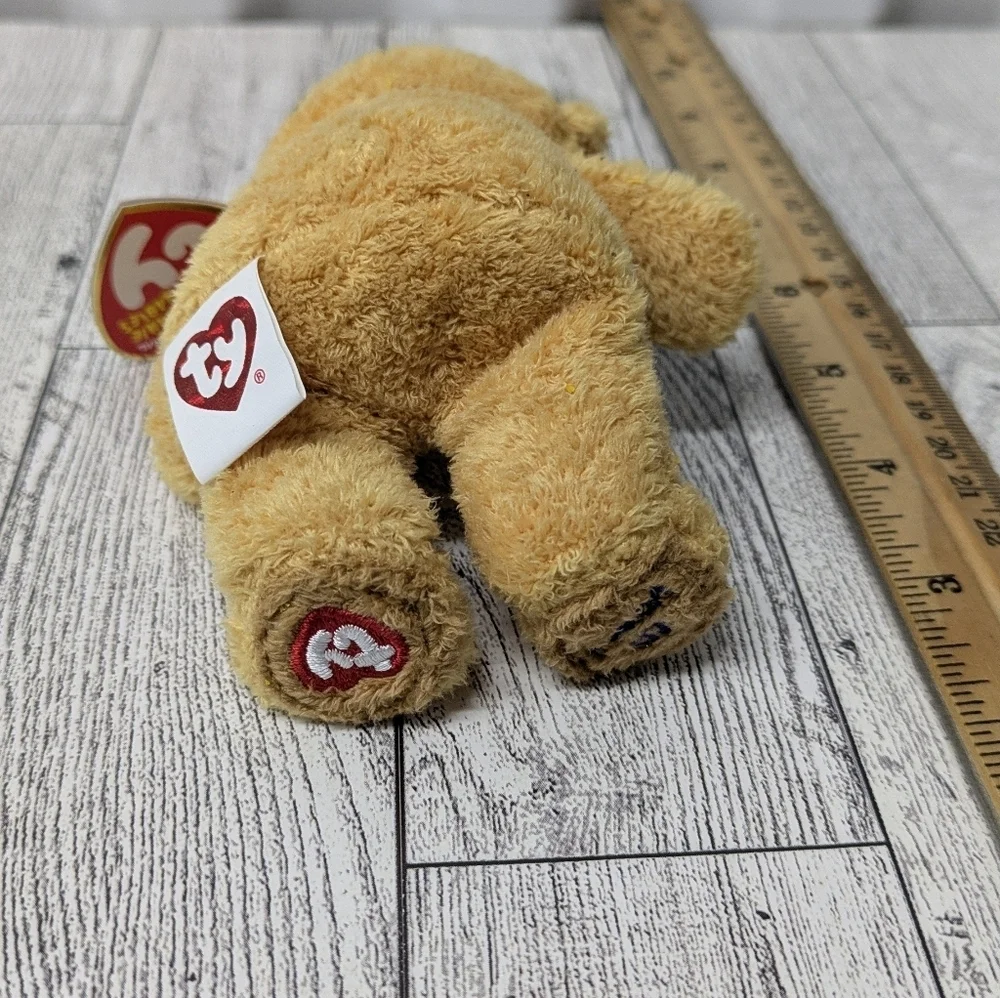 Ty Plush Bear with Blue and Red Party Hat